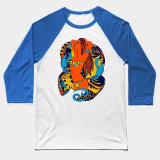 Orange Blue Cancer Beauty Baseball T-Shirt